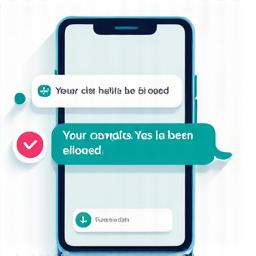 An illustration of a phone showing a confirmation SMS message.